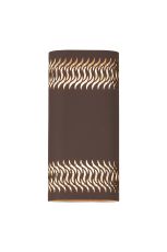 Goccia Wall Lamp With 125 x 260mm Mesh Waves Pattern Shade, 2 x 6.5W LED, 3000K, 900lm, IP65, Cacao, 3yrs Warranty