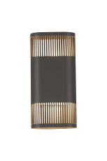 Goccia Wall Lamp With 125 x 260mm Mesh Line Pattern Shade, 2 x 6.5W LED, 3000K, 900lm, IP65, Anthracite, 3yrs Warranty