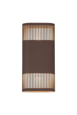 Goccia Wall Lamp With 125 x 260mm Mesh Line Pattern Shade, 2 x 6.5W LED, 3000K, 900lm, IP65, Cacao, 3yrs Warranty
