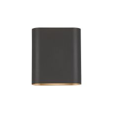 Goccia Wall Lamp With 160 x 180mm Flat Shade, 2 x 6.5W LED, 3000K, 900lm, IP65, Anthracite, 3yrs Warranty