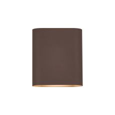 Goccia Wall Lamp With 160 x 180mm Flat Shade, 2 x 6.5W LED, 3000K, 900lm, IP65, Cacao, 3yrs Warranty