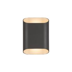 Goccia Wall Lamp With 125 x 180mm Angled Shade, 2 x 6.5W LED, 3000K, 900lm, IP65, Anthracite, 3yrs Warranty