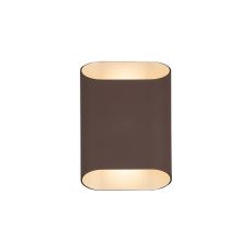 Goccia Wall Lamp With 125 x 180mm Angled Shade, 2 x 6.5W LED, 3000K, 900lm, IP65, Cacao, 3yrs Warranty