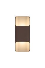 Goccia Wall Lamp With 125 x 305mm Even Open Curve Shade, 2 x 6.5W LED, 3000K, 900lm, IP65, Cacao, 3yrs Warranty