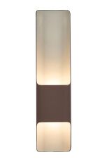 Goccia Wall Lamp With 125 x 508mm Offset Open Curve Shade, 2 x 6.5W LED, 3000K, 900lm, IP65, Cacao, 3yrs Warranty