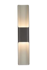 Goccia Wall Lamp With 125 x 670mm Even Open Curve Shade, 2 x 6.5W LED, 3000K, 900lm, IP65, Anthracite, 3yrs Warranty