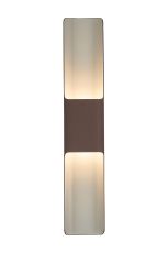 Goccia Wall Lamp With 125 x 670mm Even Open Curve Shade, 2 x 6.5W LED, 3000K, 900lm, IP65, Cacao, 3yrs Warranty