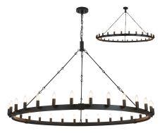 Stella 1.6m Semi Flush/Pendant, 30 Light E14, Satin Black (ITEM REQUIRES CONSTRUCTION)