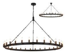 Stella 1.6m Semi Flush/Pendant, 30 Light E14, Satin Black/Matt Bronze (ITEM REQUIRES CONSTRUCTION)