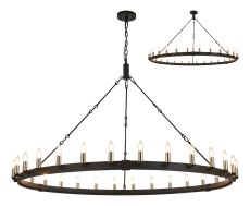 Stella 1.6m Semi Flush/Pendant, 30 Light E14, Satin Black/Satin Nickel (ITEM REQUIRES CONSTRUCTION)