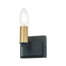 Stella Wall Lamp, 1 Light E14, Satin Black/Brass