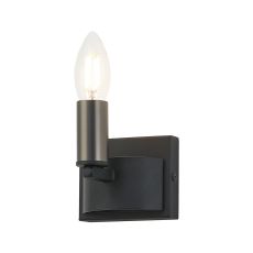 Stella Wall Lamp, 1 Light E14, Satin Black/Gun Metal
