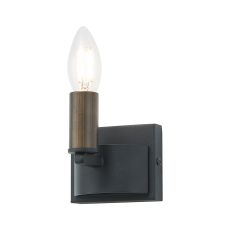 Stella Wall Lamp, 1 Light E14, Satin Black/Matt Bronze