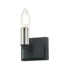 Stella Wall Lamp, 1 Light E14, Satin Black/Polished Nickel