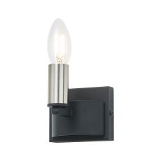 Stella Wall Lamp, 1 Light E14, Satin Black/Satin Nickel
