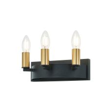 Stella Wall Lamp, 3 Light E14, Satin Black/Brass