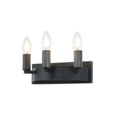 Stella Wall Lamp, 3 Light E14, Satin Black/Pewter