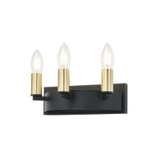 Stella Wall Lamp, 3 Light E14, Satin Black/Satin Gold