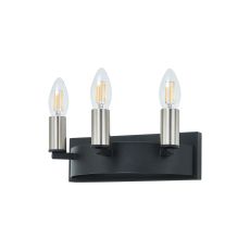 Stella Wall Lamp, 3 Light E14, Satin Black/Satin Nickel