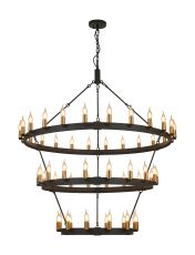 Stella 3 Tier 1.3m+97cm+66cm Pendant, 24+18+12 Light E14, Satin Black/Brass, (ITEM REQUIRES CONSTRUCTION/CONNECTION) Item Weight: 23kg