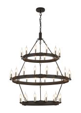 Stella 3 Tier 66cm+97cm Pendant, 12+18+12 Light E14, Satin Black/Polished Nickel, (ITEM REQUIRES CONSTRUCTION/CONNECTION) Item Weight: 19kg
