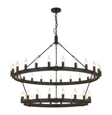 Stella 2 Tier 1.3m+97cm Pendant, 24+18 Light E14, Satin Black, (ITEM REQUIRES CONSTRUCTION/CONNECTION) Item Weight: 17kg
