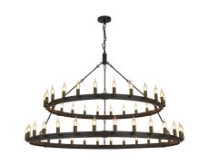 Stella 2 Tier 1.3m+1.6m Pendant, 24+30 Light E14, Satin Black/Matt Bronze, (ITEM REQUIRES CONSTRUCTION/CONNECTION) Item Weight: 22kg