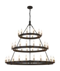 Stella 3 Tier 66cm+97cm+1.3m Pendant, 12+18+24 Light E14, Satin Black/Satin Nickel, (ITEM REQUIRES CONSTRUCTION/CONNECTION) Item Weight: 23kg