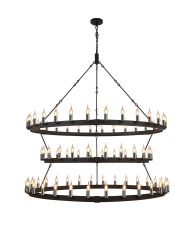 Stella 3 Tier 1.6m+1.3m+1.6m Pendant, 30+24+30 Light E14, Satin Black/Gun Metal, (REQUIRES CONSTRUCTION/CONNECTION) Item Weight: 35kg