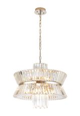 Vienna 57cm Round Pendant, 12 x E14, Polished Nickel/Clear
