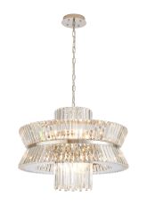 Vienna 70cm Round Pendant, 18 x E14, Polished Nickel/Clear