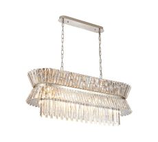 Vienna 1m Oval Pendant, 13 x E14, Polished Nickel/Clear