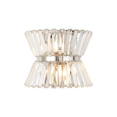 Vienna Wall Light, 2 x E14, Polished Nickel/Clear