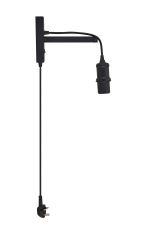 Velluto Switched Hanging Wall Light With Plug (FRAME ONLY), 1 Light E27, Black