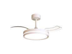 Villena S 42cm 36W LED Dimmable Ceiling Light With Built-In 24W DC Fan, 3000-5000K Remote Control, 5710lm, White, 5yrs Warranty
