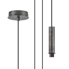 Wick 5m Single Pendant (FRAME ONLY), 1 x G9, Aged Pewter