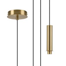 Wick 5m Single Pendant (FRAME ONLY), 1 x G9, Brass Gold