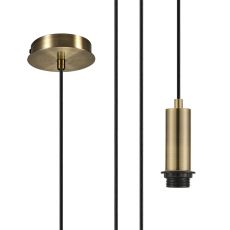 Wick 10cm Body, 5m Single Pendant (FRAME ONLY), 1 x E27, Antique Brass