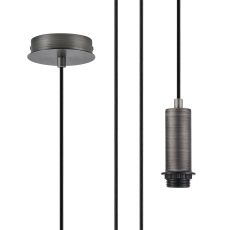 Wick 10cm Body, 5m Single Pendant (FRAME ONLY), 1 x E27, Aged Pewter