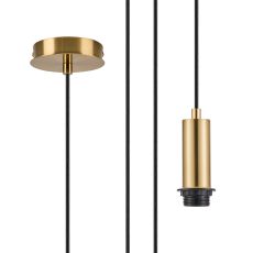 Wick 10cm Body, 5m Single Pendant (FRAME ONLY), 1 x E27, Brass Gold