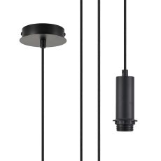 Wick 10cm Body, 5m Single Pendant (FRAME ONLY), 1 x E27, Satin Black