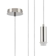 Wick 10cm Body, 5m Single Pendant (FRAME ONLY), 1 x E27, Polished Nickel