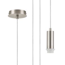 Wick 10cm Body, 5m Single Pendant (FRAME ONLY), 1 x E27, Satin Nickel