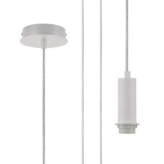 Wick 10cm Body, 5m Single Pendant (FRAME ONLY), 1 x E27, Satin White