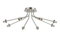 Templo 65cm Semi Flush Light (FRAME ONLY), 8 Light G9, Satin Nickel