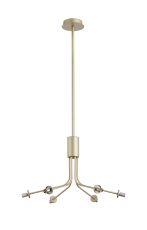 Templo Fixed Multi Height Pendant (FRAME ONLY), Height Adjustable, 6 Light G9, Light Painted Beige