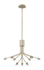 Templo Fixed Multi Height Pendant (FRAME ONLY), Height Adjustable, 6 + 3 Light G9, Light Painted Beige