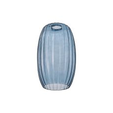 Zenth 18x29cm Petrol Blue Ribbed Tubular Glass (O), Shade