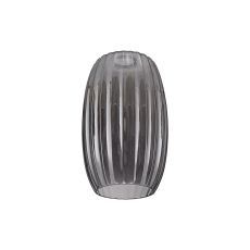 Zenth 18x29cm Smoke Ribbed Tubular Glass (O), Shade