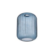 Zenth 20x25.5cm Petrol Blue Ribbed Cylinder Glass (P), Shade